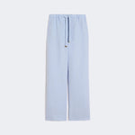 S MAX MARA SMMAmedea Linen Basketweave Trousers in Light Blue