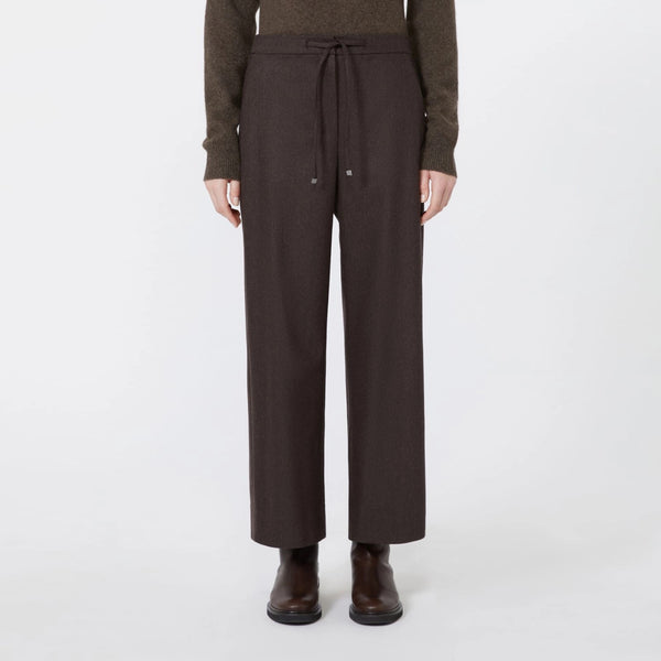 S MAX MARA SMMFloria Stretch Wool Joggers in Brown