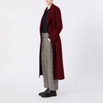 S MAX MARA Poldo Wool Broadcloth Robe Coat in Bordeaux