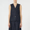 S MAX MARA Cinzia Single-Breasted Denim Gilet in Ultramarine