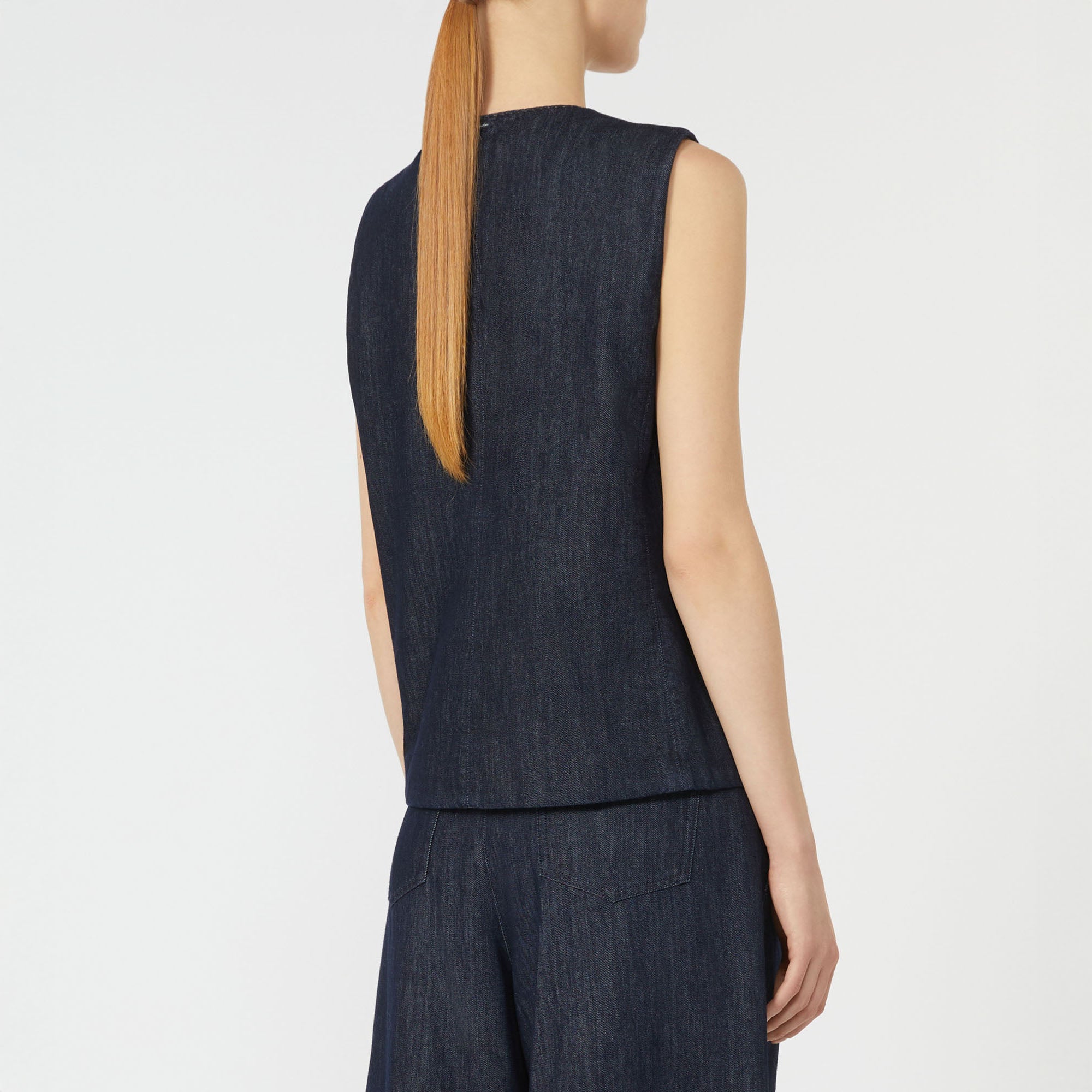 ☆’S Max Mara☆入手困難☆お洒落Denim Gilet/CINZIA S MAX MARA Cinzia Single-Breasted Denim Gilet in Ultramarine