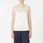 S MAX MARA SMMestri Sleeveless Satin Top in Ivory