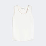S MAX MARA SMMestri Sleeveless Satin Top in Ivory