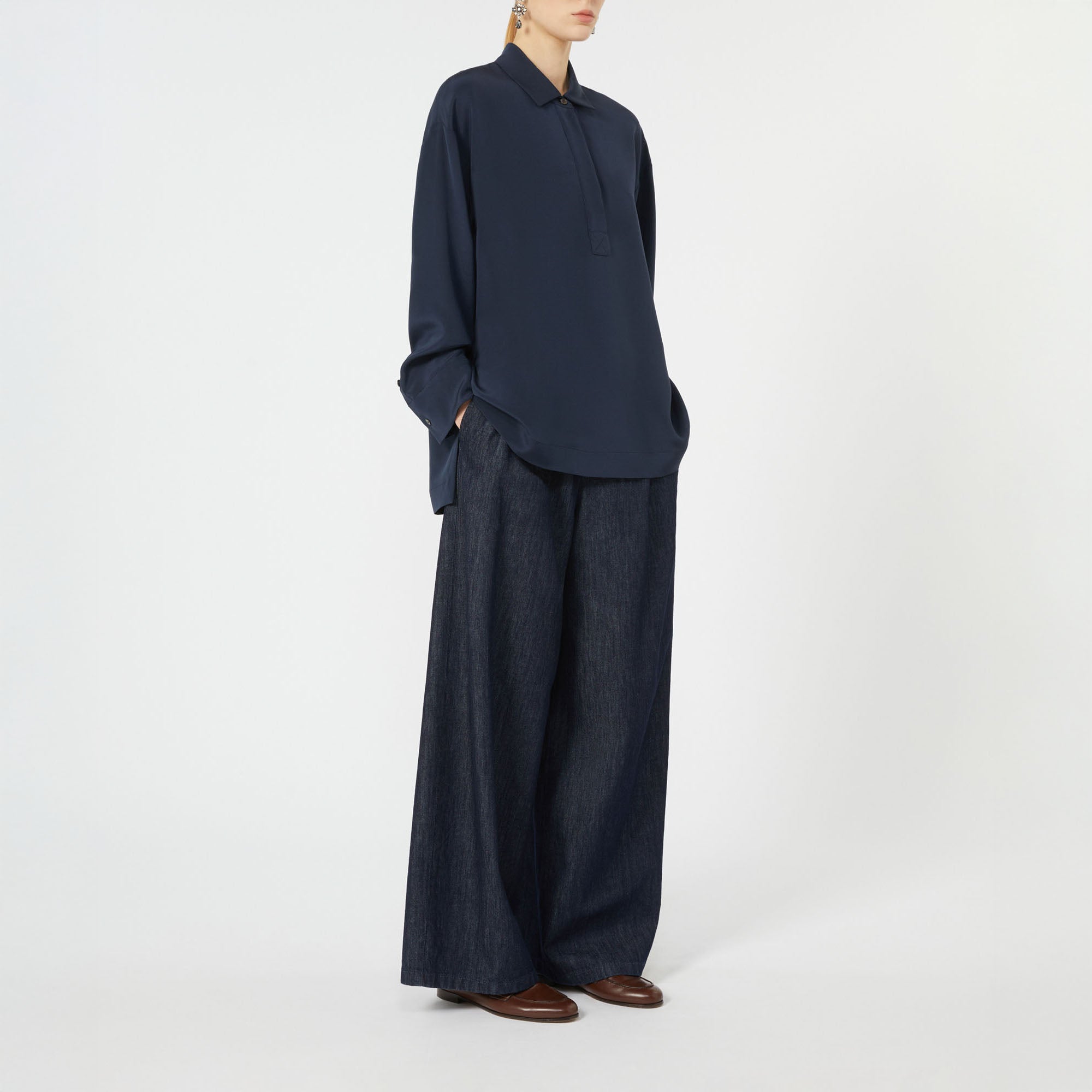 26AW S MAX MARA CECILE デニムフレアスカート S MAX MARA Cecile Flared Denim Skirt in Ultramarine | Collen