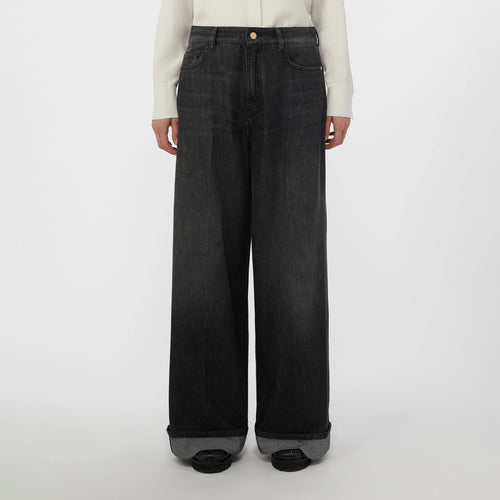 S MAX MARA Lusso Denim Trouser in Black