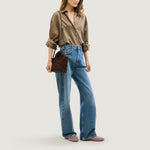 NAGHEDI St Barths Petit Tote Nest Weave Handbag in Chocolate
