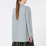 S MAX MARA SMMCristel Cotton Poplin Stripe Blouse in Dark Green