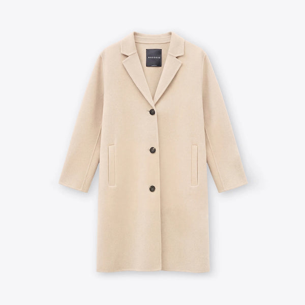 ROSSO35 Double Face Wool Coat in Oatmeal