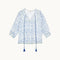 M.A.B.E Edie Print Longsleeve Top in Blue