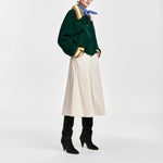 ESSENTIEL ANTWERP Kamore Knit Jacket with Collar in Forest Green