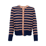 BLACK COLOUR BCDell Puff Stripe Cardigan in Navy