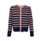 BLACK COLOUR BCDell Puff Stripe Cardigan in Navy
