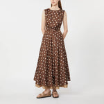 S MAX MARA SMMMartina Patterned Twill Dress in Brown