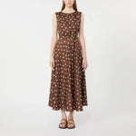 S MAX MARA SMMMartina Patterned Twill Dress in Brown