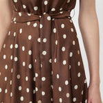 S MAX MARA SMMMartina Patterned Twill Dress in Brown