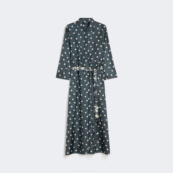 S MAX MARA SMMLeva Silk Spot Dress in Ultramarine