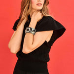 JUMPER 1234 Ruffle Cable Cashmere T-Shirt in Breen