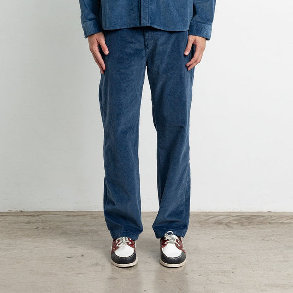 EDMMOND STUDIOS Jorge Cotton Cord Pant in Plain Navy