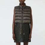S MAX MARA MTCFavilla Water-Repellent Padded Cropped Gilet in Khaki