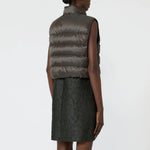 S MAX MARA MTCFavilla Water-Repellent Padded Cropped Gilet in Khaki