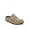 BIRKENSTOCK Naples Wrapped Suede Leather Shoes in Taupe