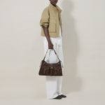 MULBERRY Roxanne Shoulder Suede Handbag in Chocolate