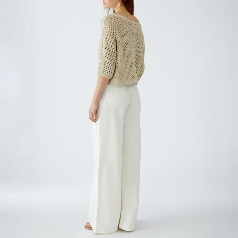 OUI 93319 Jumper in Gold Stone