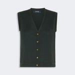 S MAX MARA SMMSaggio Cotton & Silk Cashmere Yarn Gilet in Green