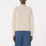 S MAX MARA SMMMarina Boxy-Fit Wool & Cashmere Polo Neck Sweater in White