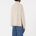 S MAX MARA SMMMarina Boxy-Fit Wool & Cashmere Polo Neck Sweater in White