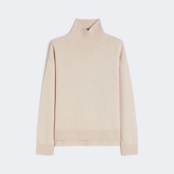 S MAX MARA SMMMarina Boxy-Fit Wool & Cashmere Polo Neck Sweater in White