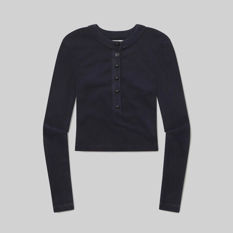CITIZENS OF HUMANITY Vara Henley Top in Mineral Navy