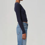 CITIZENS OF HUMANITY Vara Henley Top in Mineral Navy