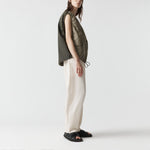 MARFA STANCE Parachute Silk Nylon Vest in Pale Olive/ Oyster