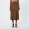 S MAX MARA Cipria Flared Suede Skirt in Dark Brown