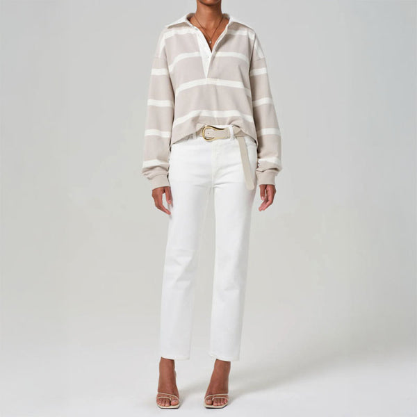 CITIZENS OF HUMANITY Aris Rugby Shirt in Sndatlas/Pmina Stripe