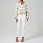 CITIZENS OF HUMANITY Aris Rugby Shirt in Sndatlas/Pmina Stripe
