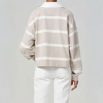 CITIZENS OF HUMANITY Aris Rugby Shirt in Sndatlas/Pmina Stripe