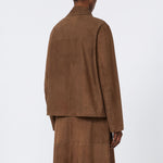 S MAX MARA Cloe Suede Shacket in Dark Brown