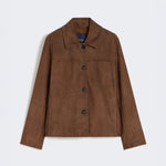 S MAX MARA Cloe Suede Shacket in Dark Brown