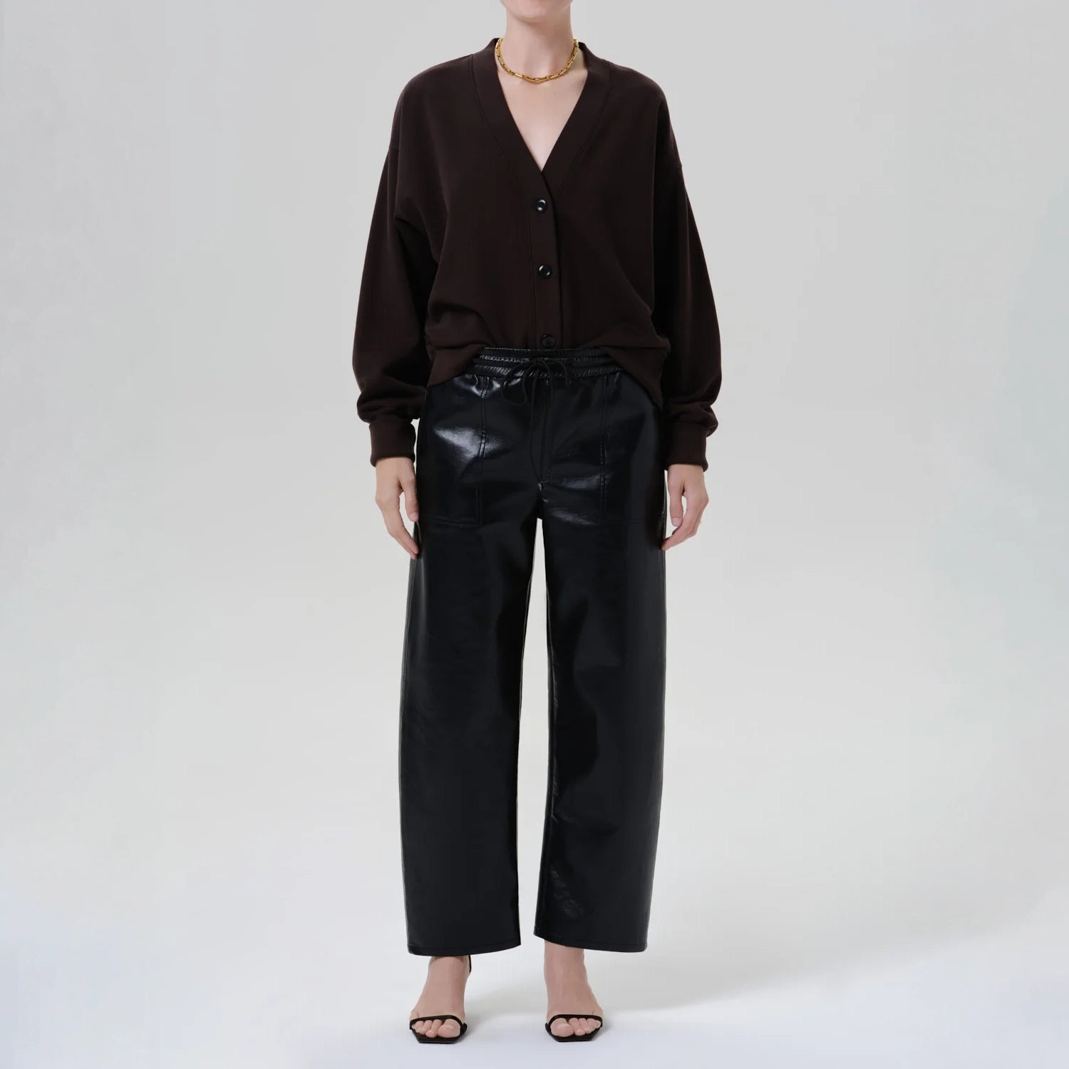 CITIZENS OF HUMANITY Fleece Cardigan in Chocolate