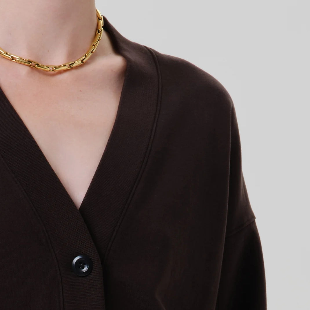 CITIZENS OF HUMANITY Fleece Cardigan in Chocolate