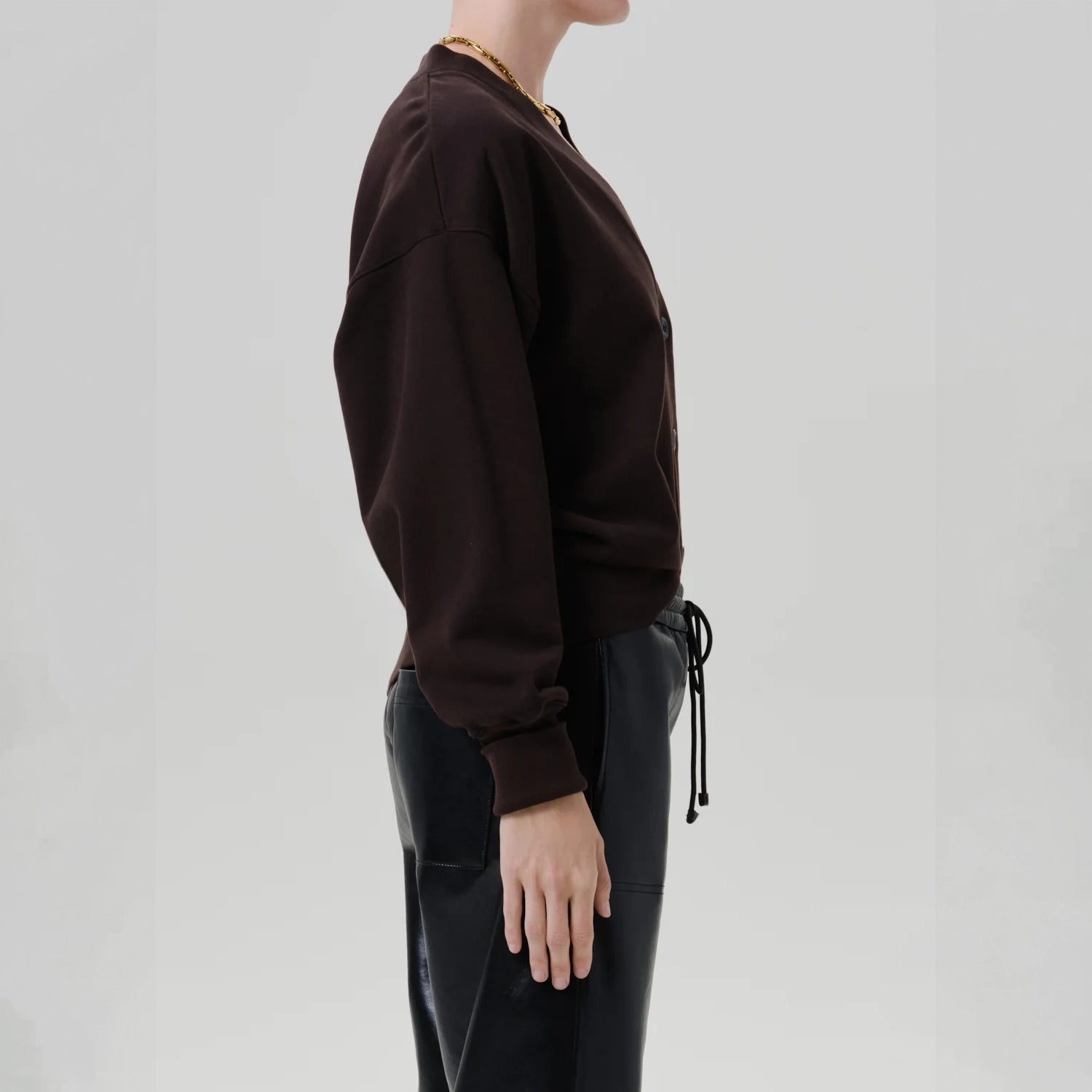 CITIZENS OF HUMANITY Fleece Cardigan in Chocolate