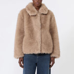 S MAX MARA SMMAlce Soft Textured Wide Fit Short Coat in Honey