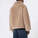 S MAX MARA SMMAlce Soft Textured Wide Fit Short Coat in Honey