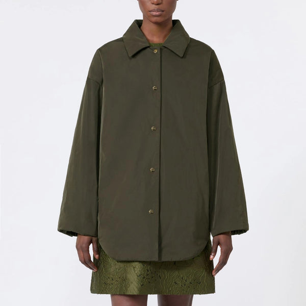 S MAX MARA MTCCarlotta Reversible Padded Jacket in Radzmir & Water-Repellent Canvas in Khaki