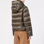S MAX MARA MTCOceano Short Water-Repellent Plain Weave Fabric Puffer Jacket in Dark Green
