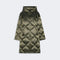 S MAX MARA MTCTrefe Midi Puffer Jacket with Hood in Water-Repellent Fabric in Dark Green