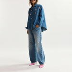 ESSENTIEL ANTWERP Konnection Rhinestone Shirt in Aquamarine