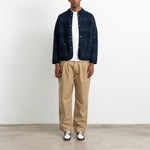 EDMMOND STUDIOS Atelier Check Wool Mix Jacket in Plain Navy